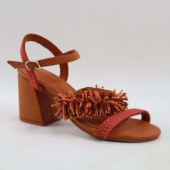 🔥NEW FARM RIO Brown Beaded Heel Sandals 7US/38EU MSRP$185 SHIPS TODAY🔥 - Picture 2 of 11